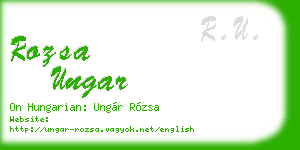 rozsa ungar business card